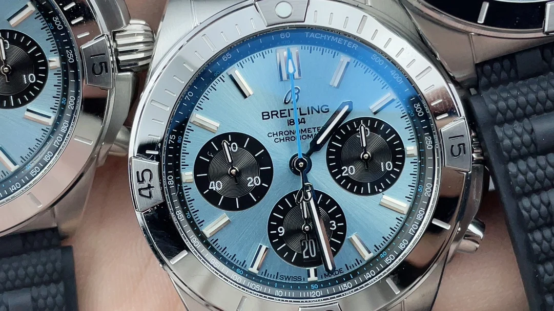 Breitling Ice Blue Blue Dial — photographed off the sweep