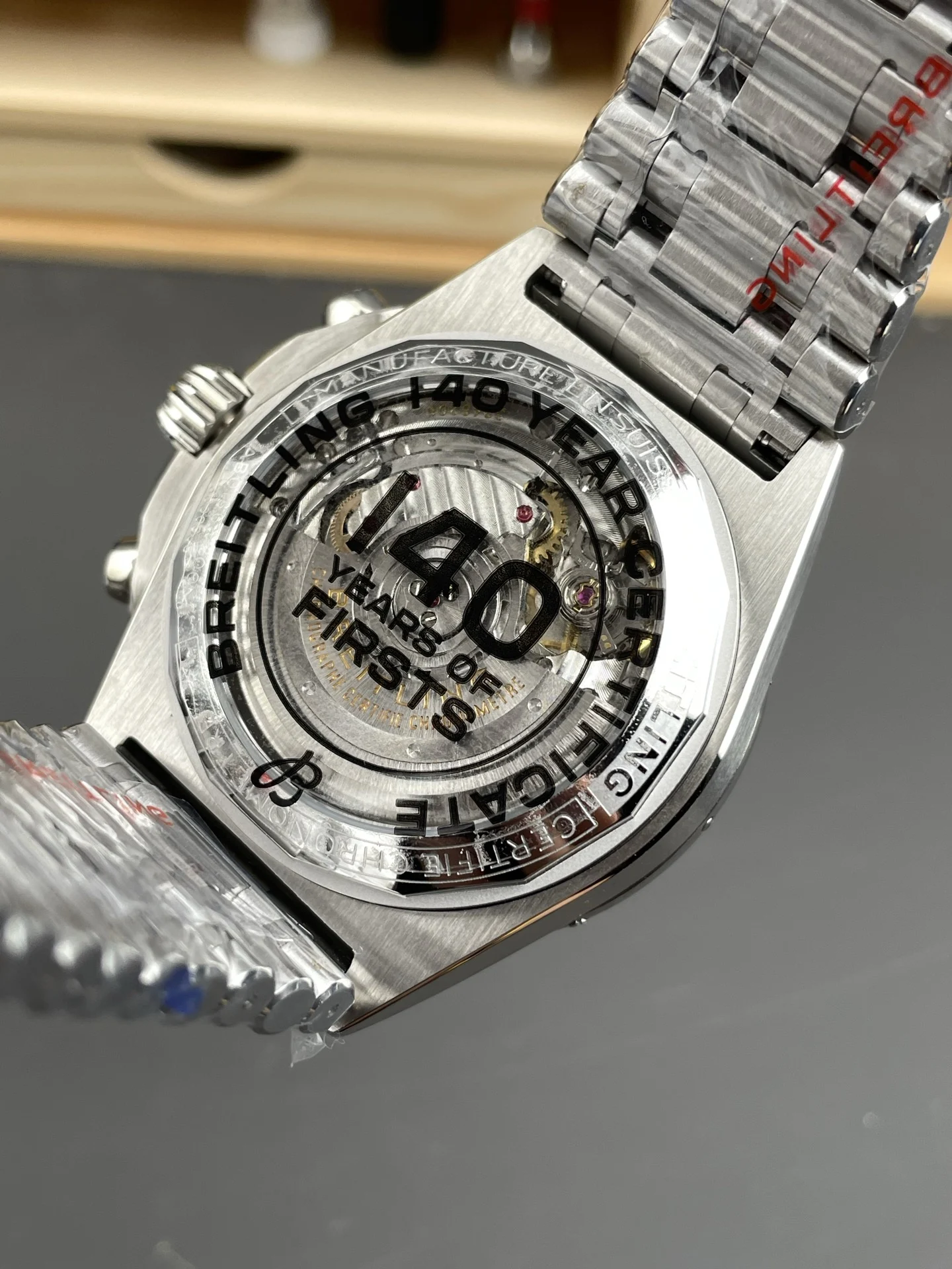 Breitling Ice Blue Blue Dial 42mm — photographed off the sweep