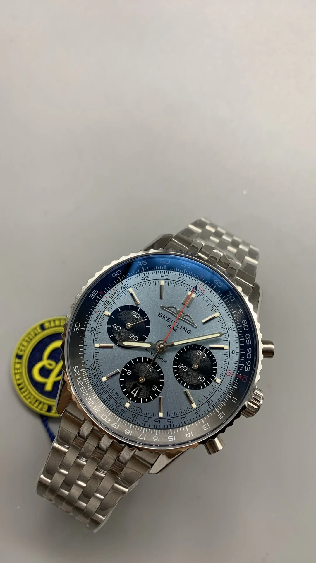 Breitling Ice Blue Blue Dial β photographed off the sweep