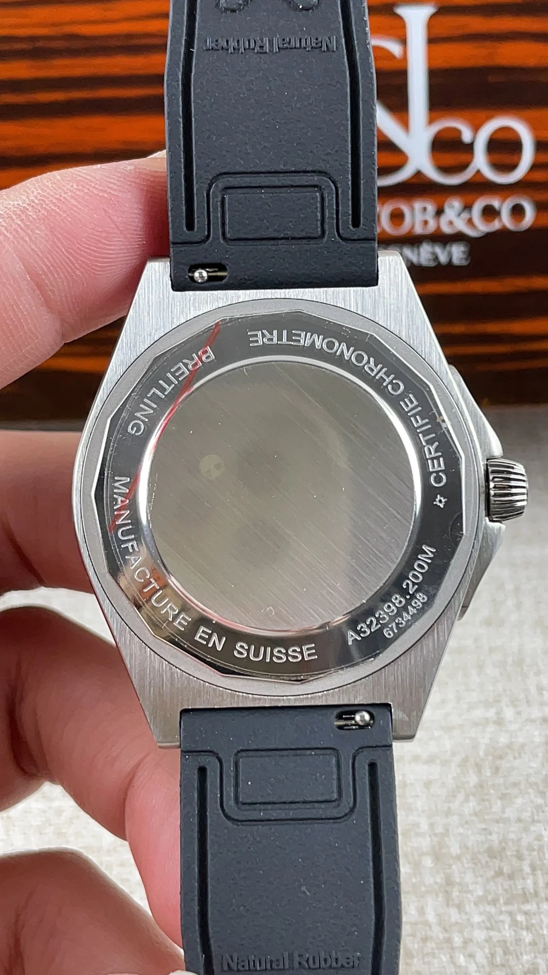 Breitling mechanical chronograph collection — photographed off the sweep