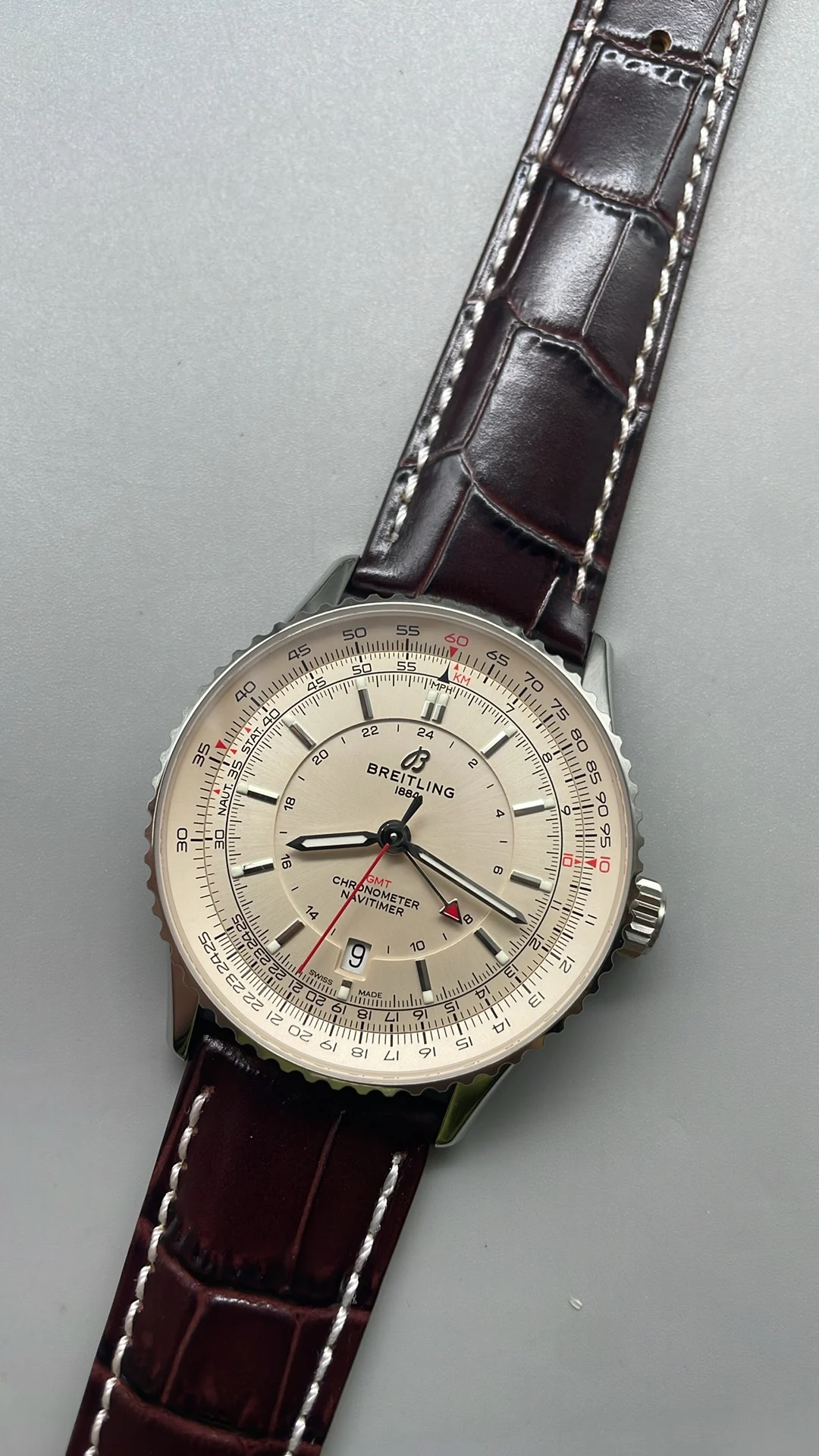 Breitling Navitimer — photographed off the sweep
