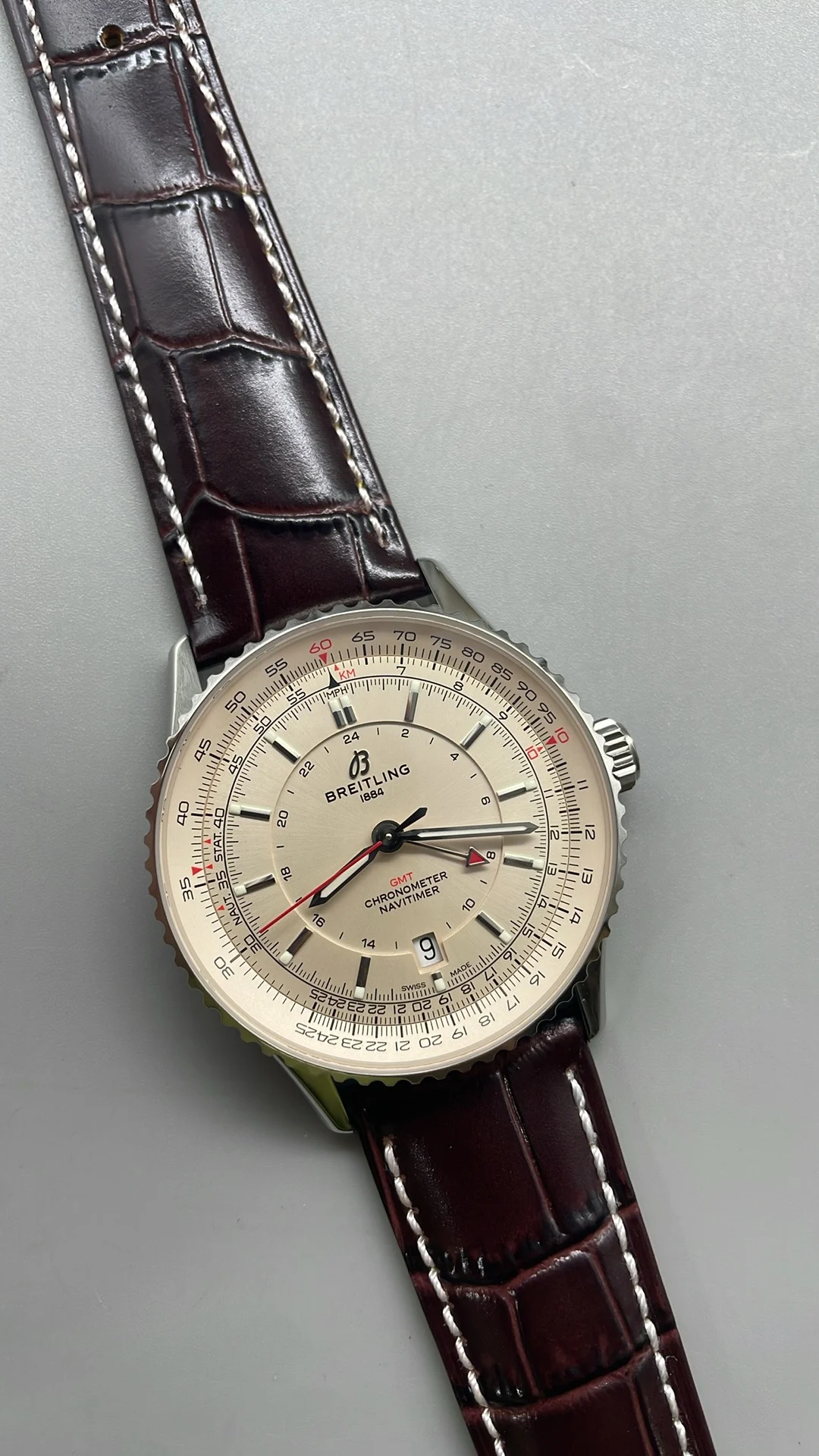 Breitling Navitimer — photographed off the sweep
