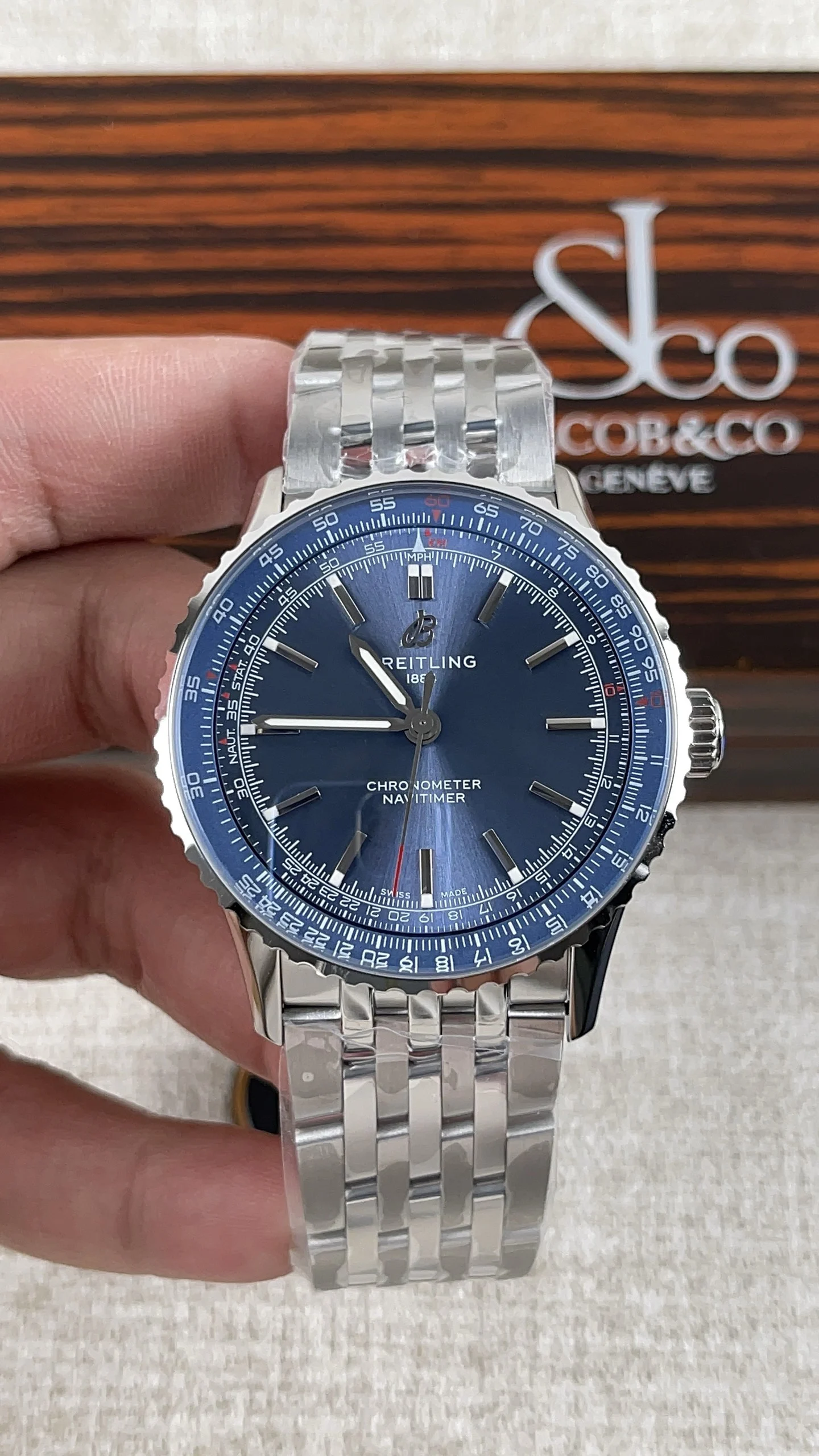 Breitling Navitimer — photographed off the sweep