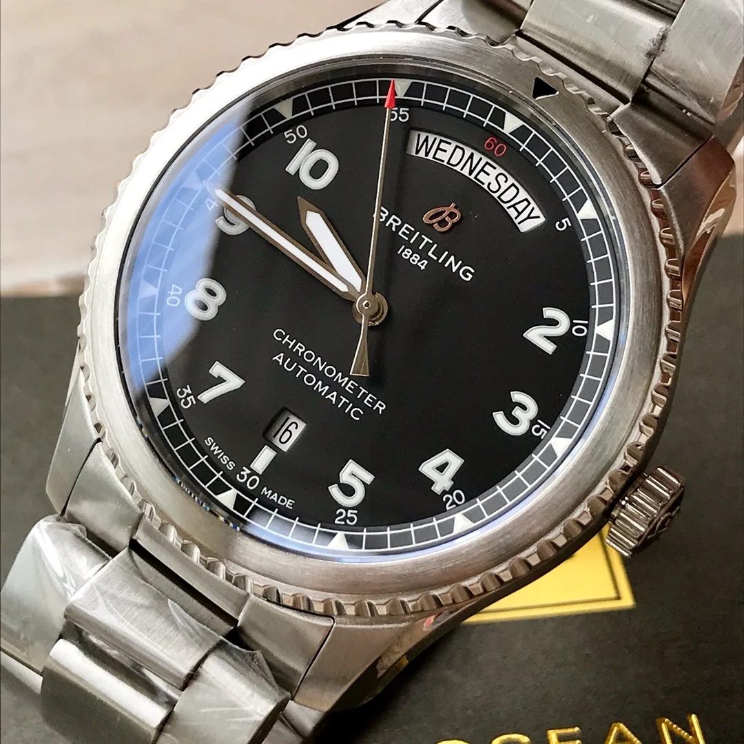 Breitling Navitimer Blue Dial 41mm — photographed off the sweep