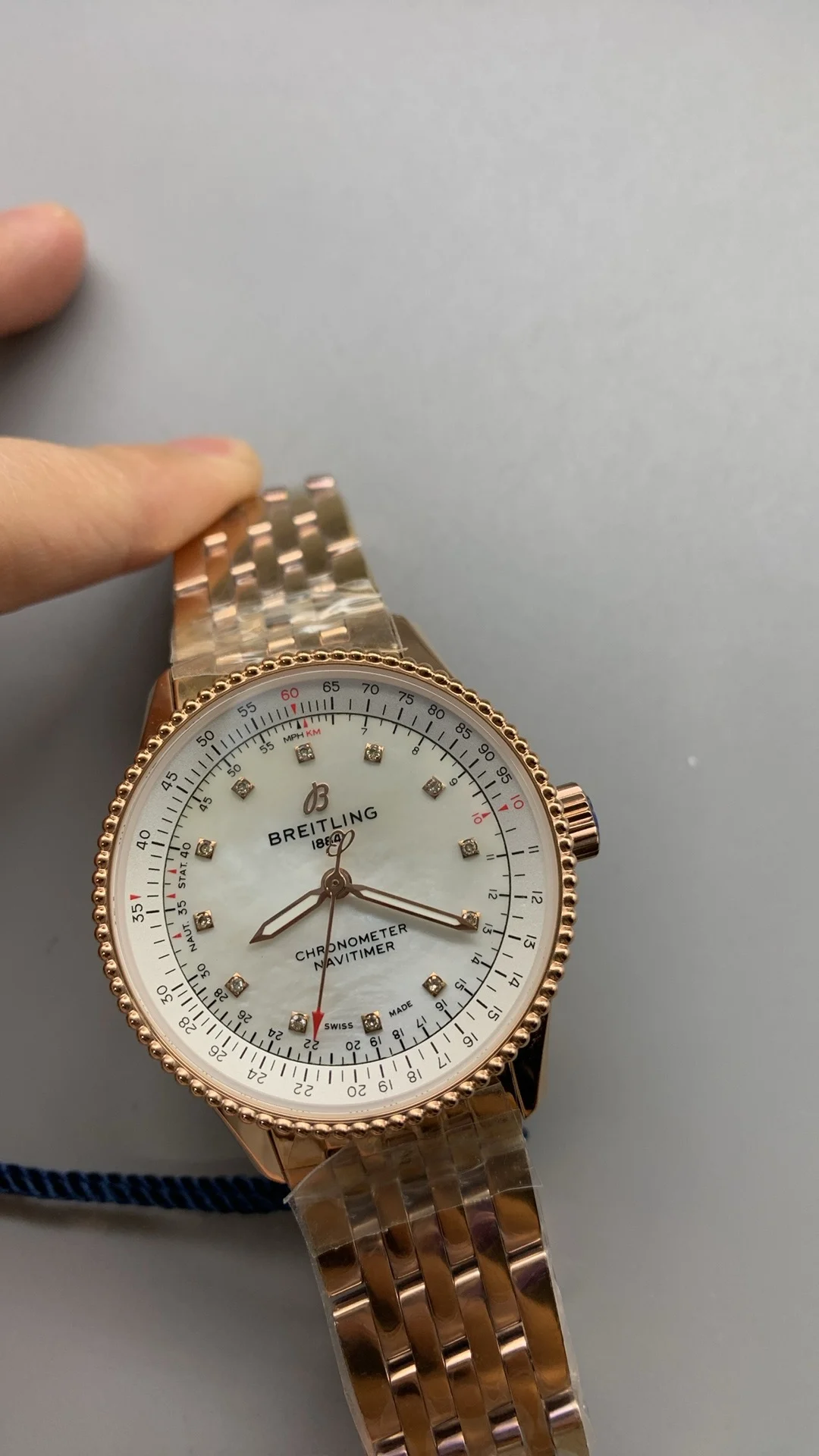 Breitling Navitimer Mother of Pearl β photographed off the sweep
