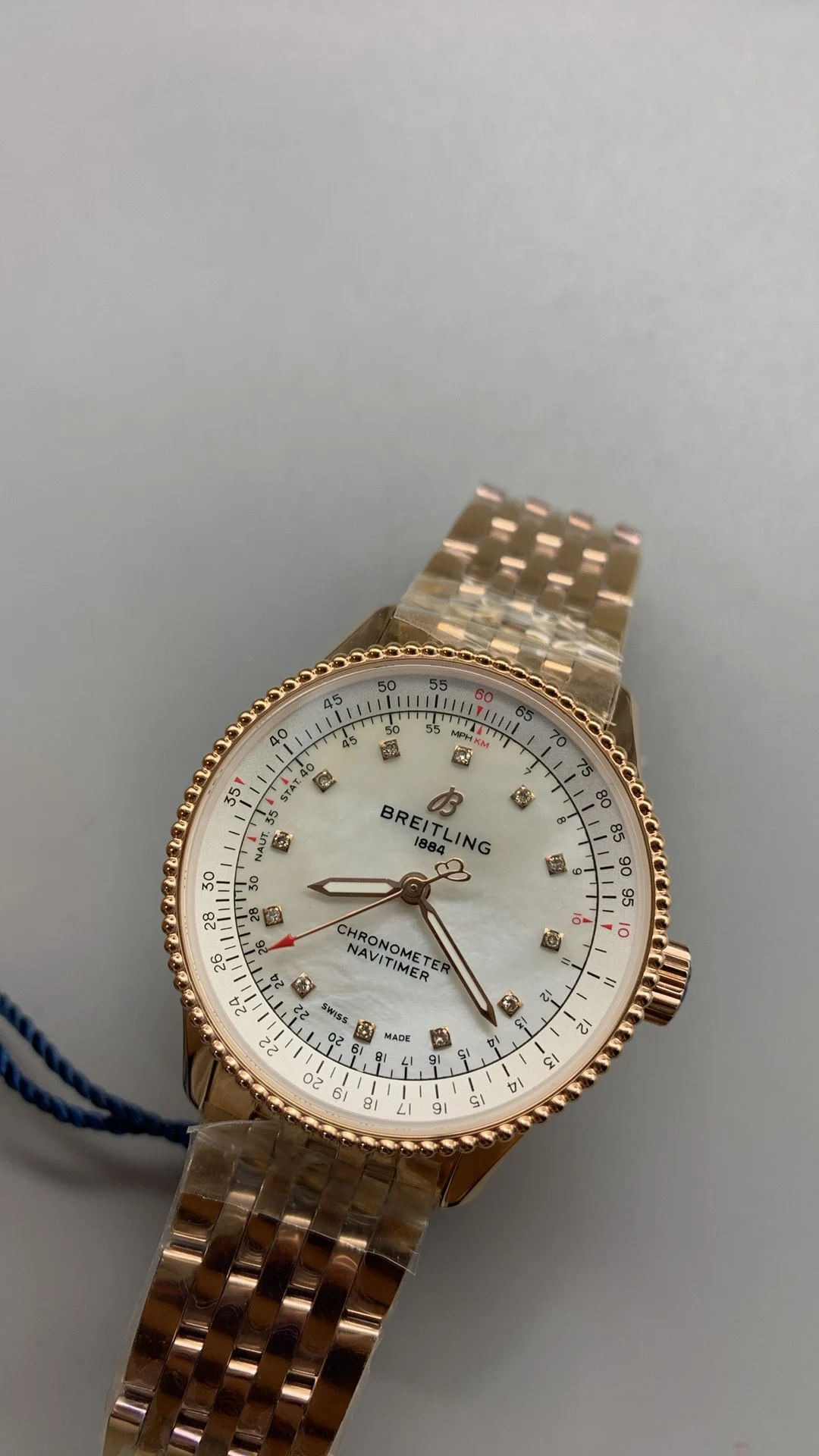 Breitling Navitimer Mother of Pearl β photographed off the sweep
