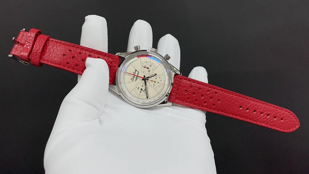 Breitling Navitimer Steel Blue Dial 42mm — photographed off the sweep