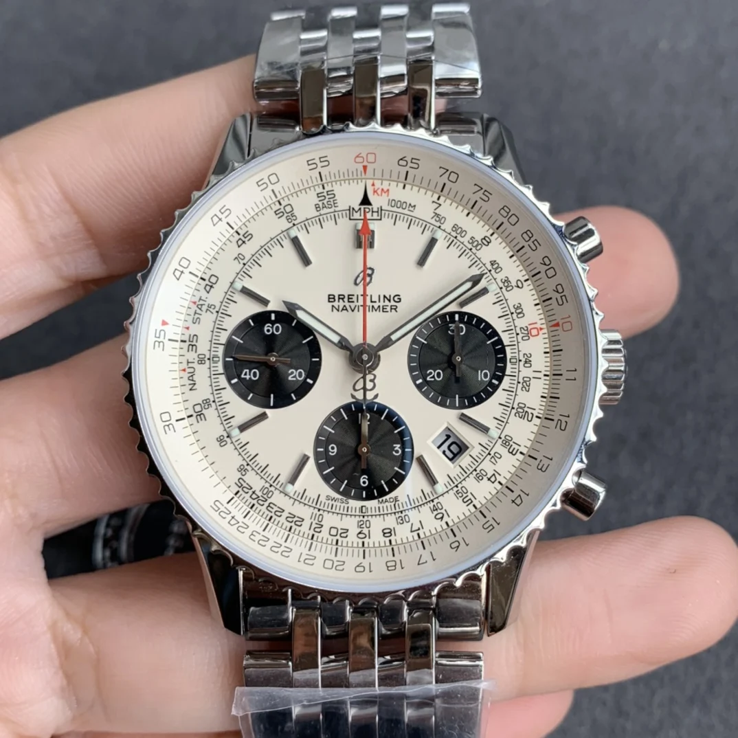 Breitling Navitimer Steel — photographed off the sweep