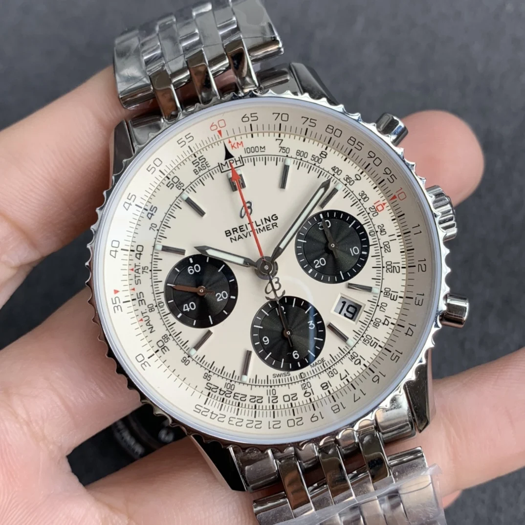 Breitling Navitimer Steel — photographed off the sweep