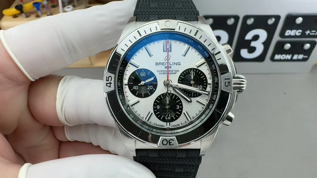 Breitling Panda Black Dial — photographed off the sweep