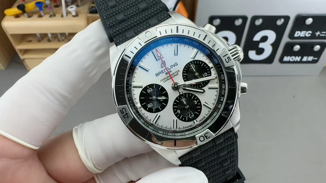 Breitling Panda Black Dial — photographed off the sweep