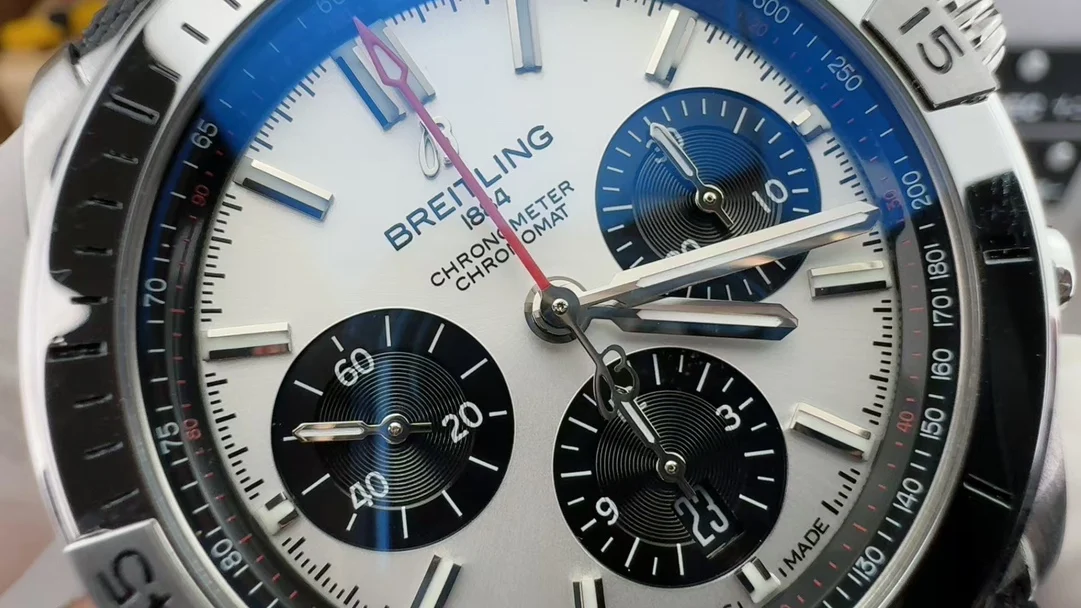 Breitling Panda Black Dial — photographed off the sweep