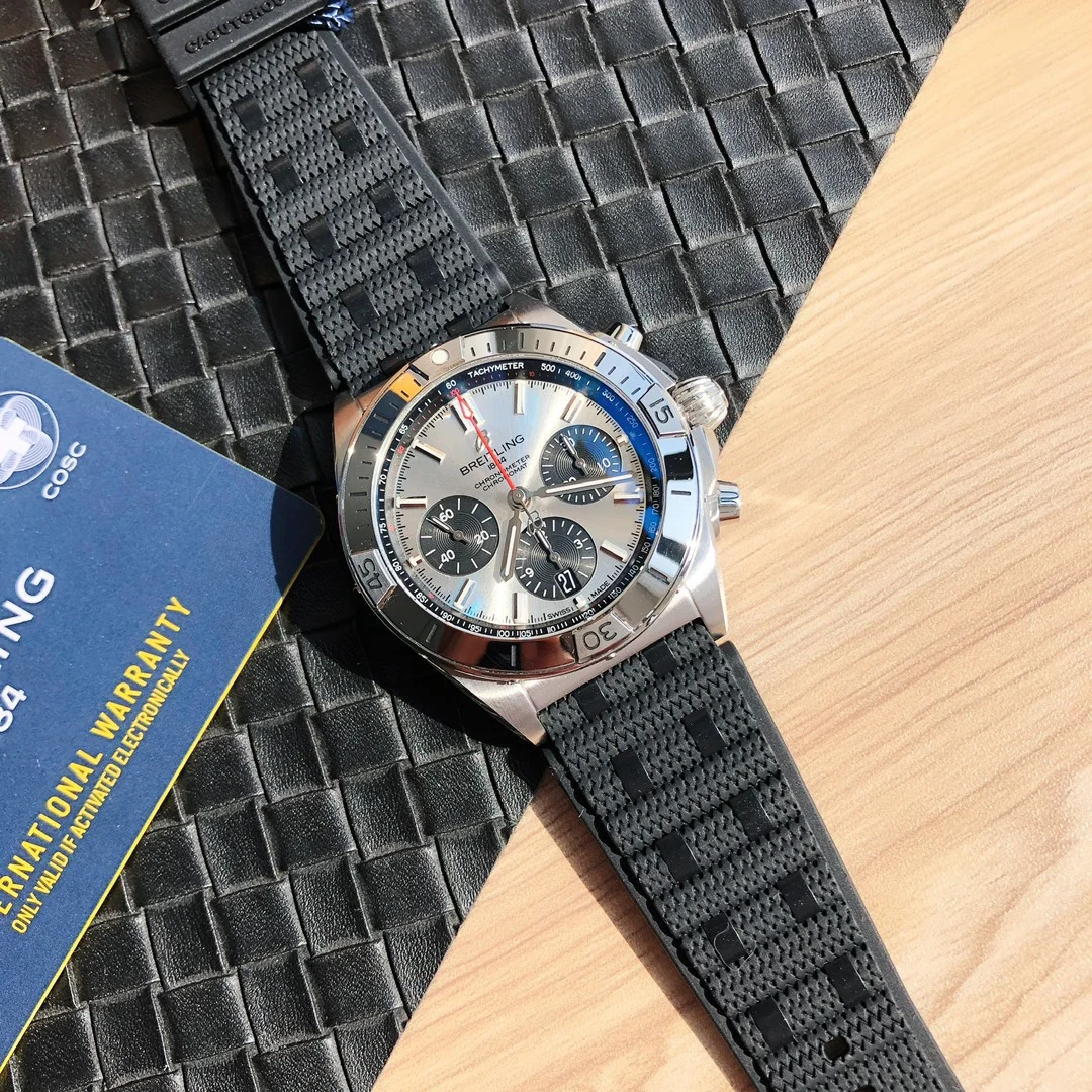 Breitling Panda Steel Silver Dial 42mm — photographed off the sweep
