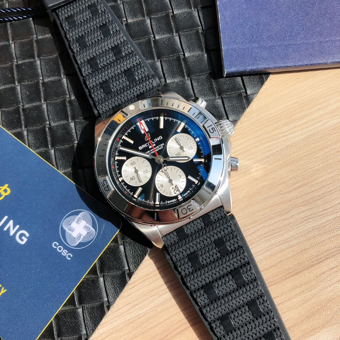 Breitling Panda Steel Silver Dial 42mm — photographed off the sweep