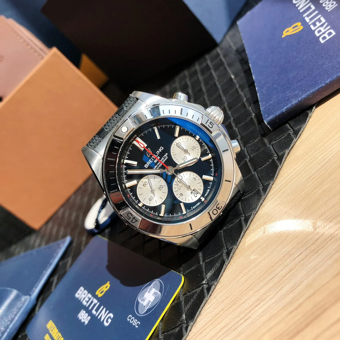 Breitling Panda Steel Silver Dial 42mm — photographed off the sweep