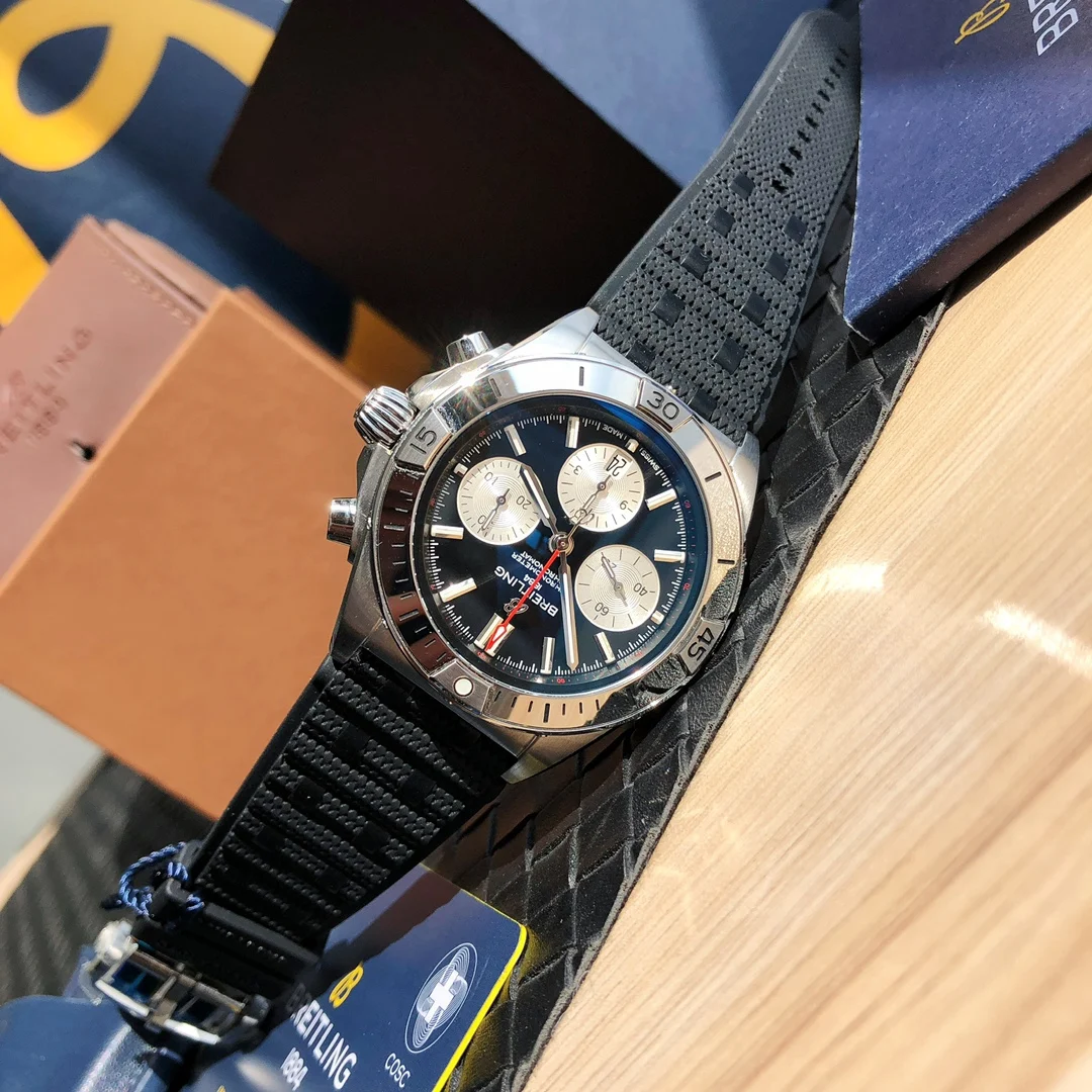 Breitling Panda Steel Silver Dial 42mm — photographed off the sweep