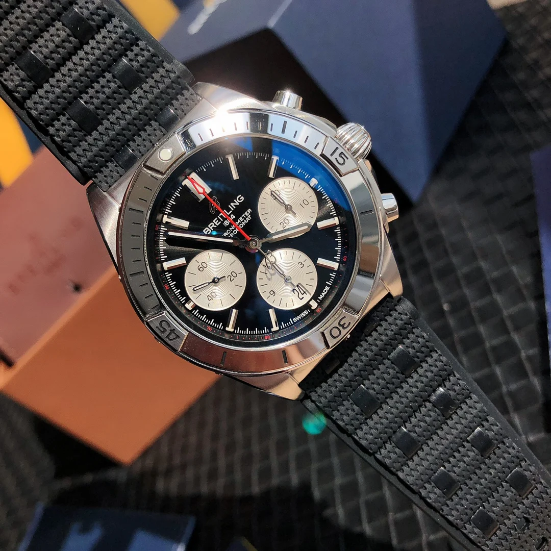 Breitling Panda Steel Silver Dial 42mm — photographed off the sweep