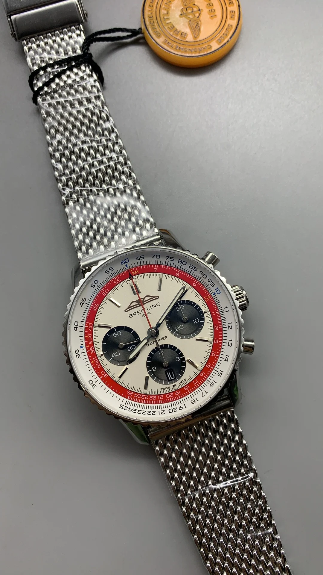 Breitling Red Dial — photographed off the sweep