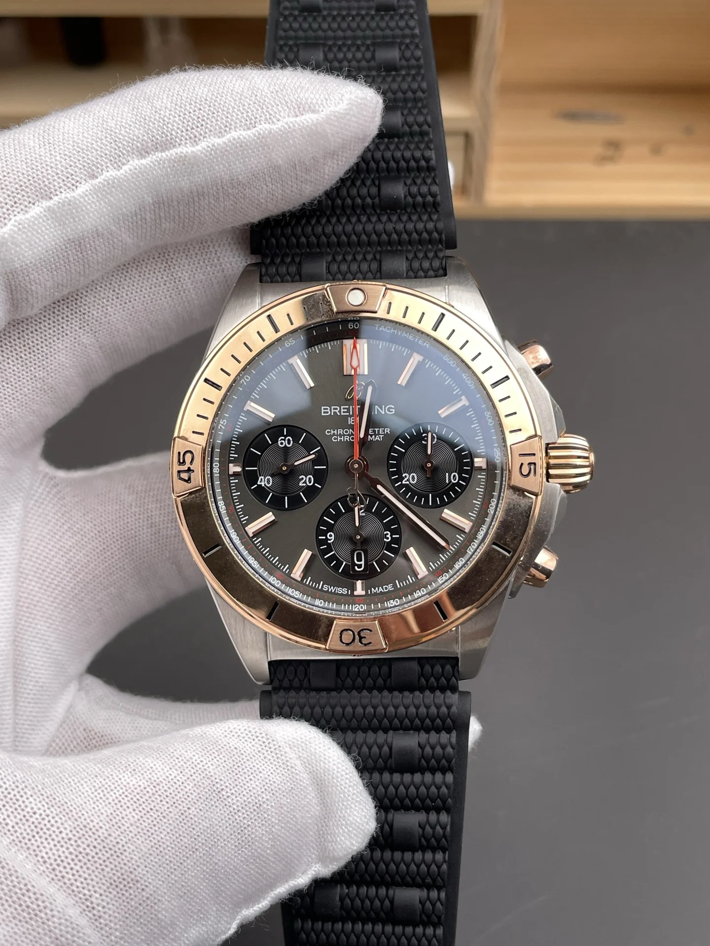 Breitling Rose Gold — photographed off the sweep