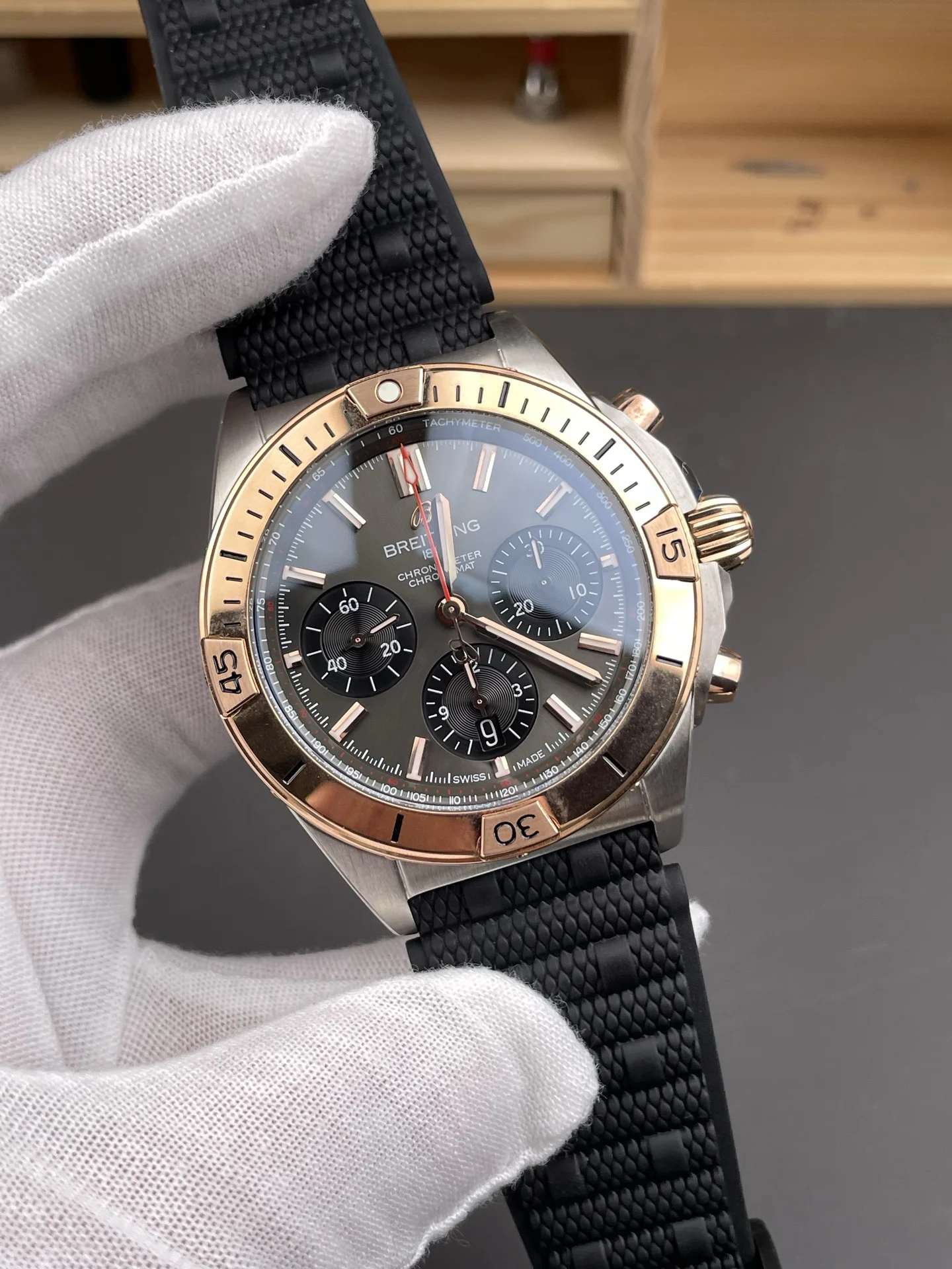 Breitling Rose Gold — photographed off the sweep