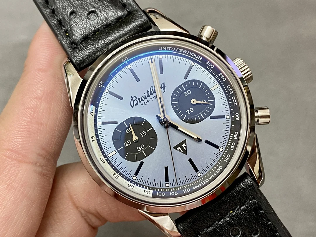 Breitling Steel Black Dial — photographed off the sweep
