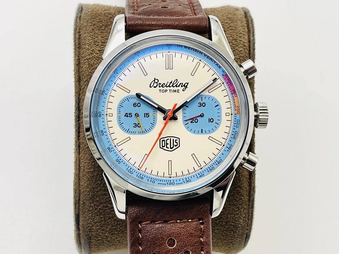 Breitling Steel Brown Dial — photographed off the sweep