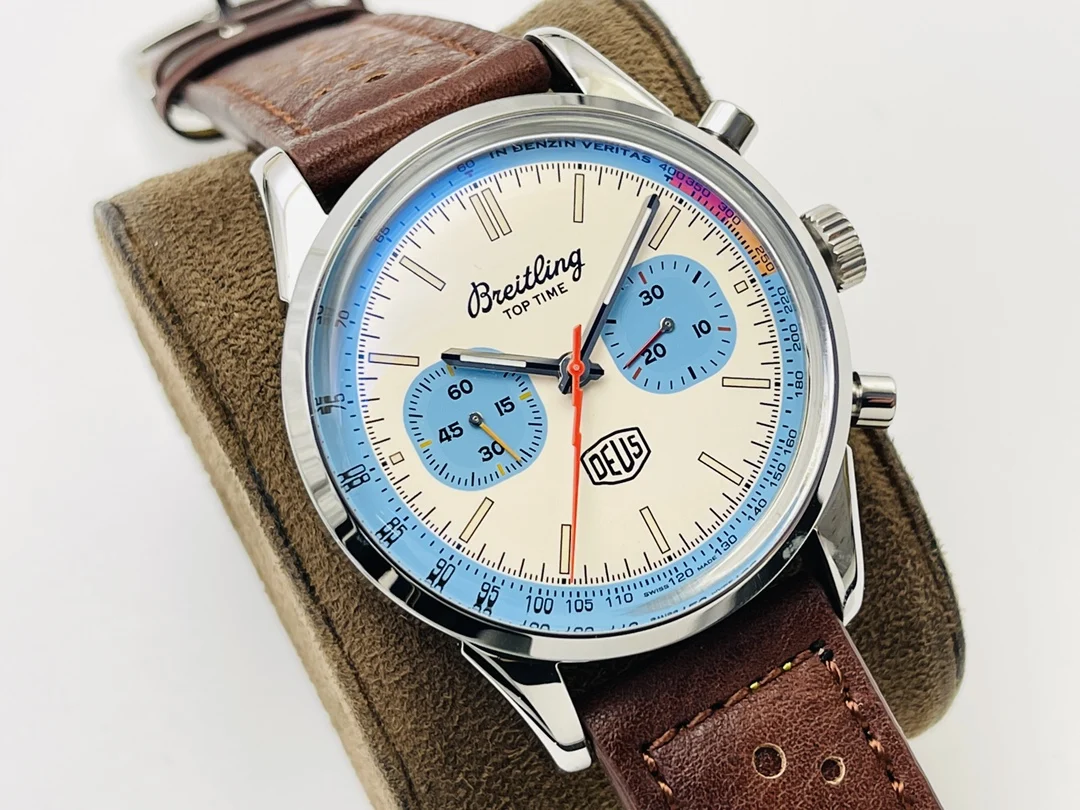 Breitling Steel Brown Dial — photographed off the sweep