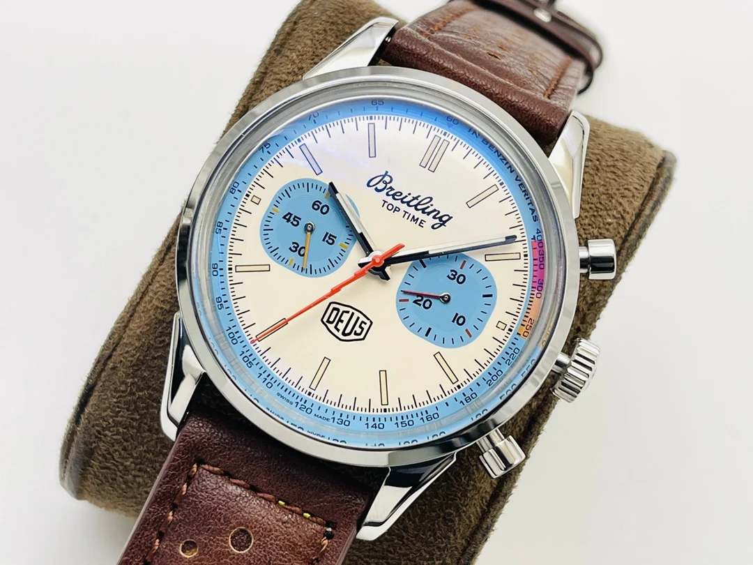 Breitling Steel Brown Dial — photographed off the sweep