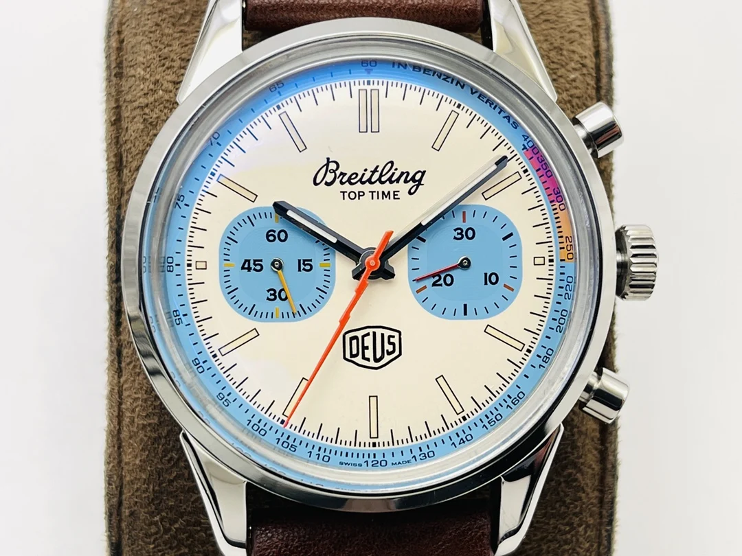 Breitling Steel Brown Dial — photographed off the sweep