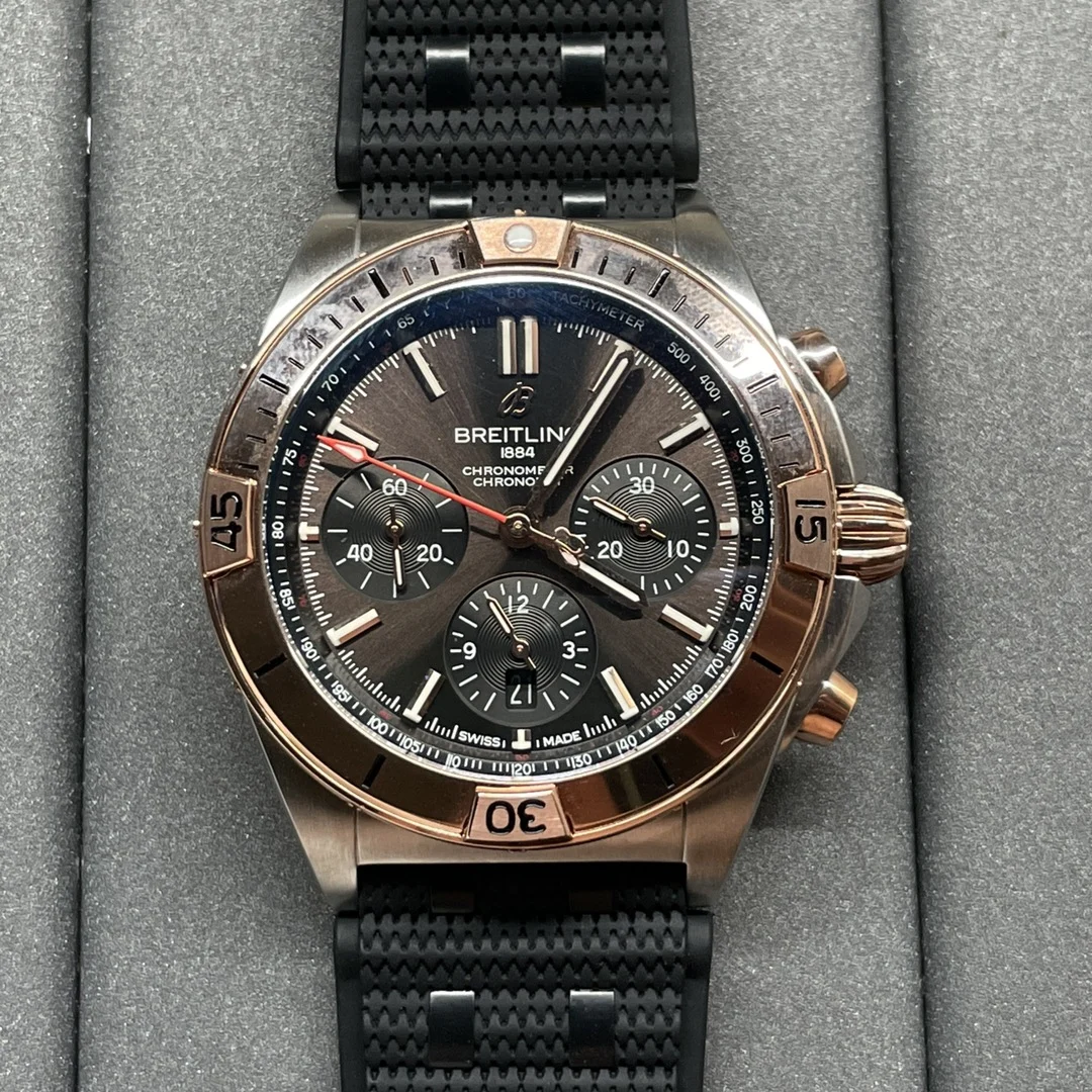 Breitling Steel Silver Dial — photographed off the sweep