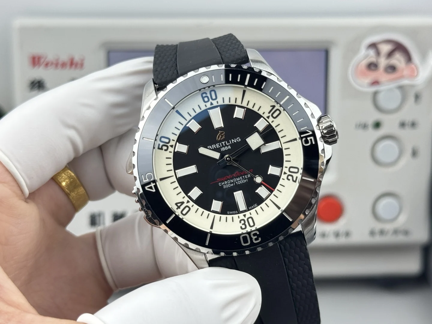 Breitling Superocean 46mm — photographed off the sweep