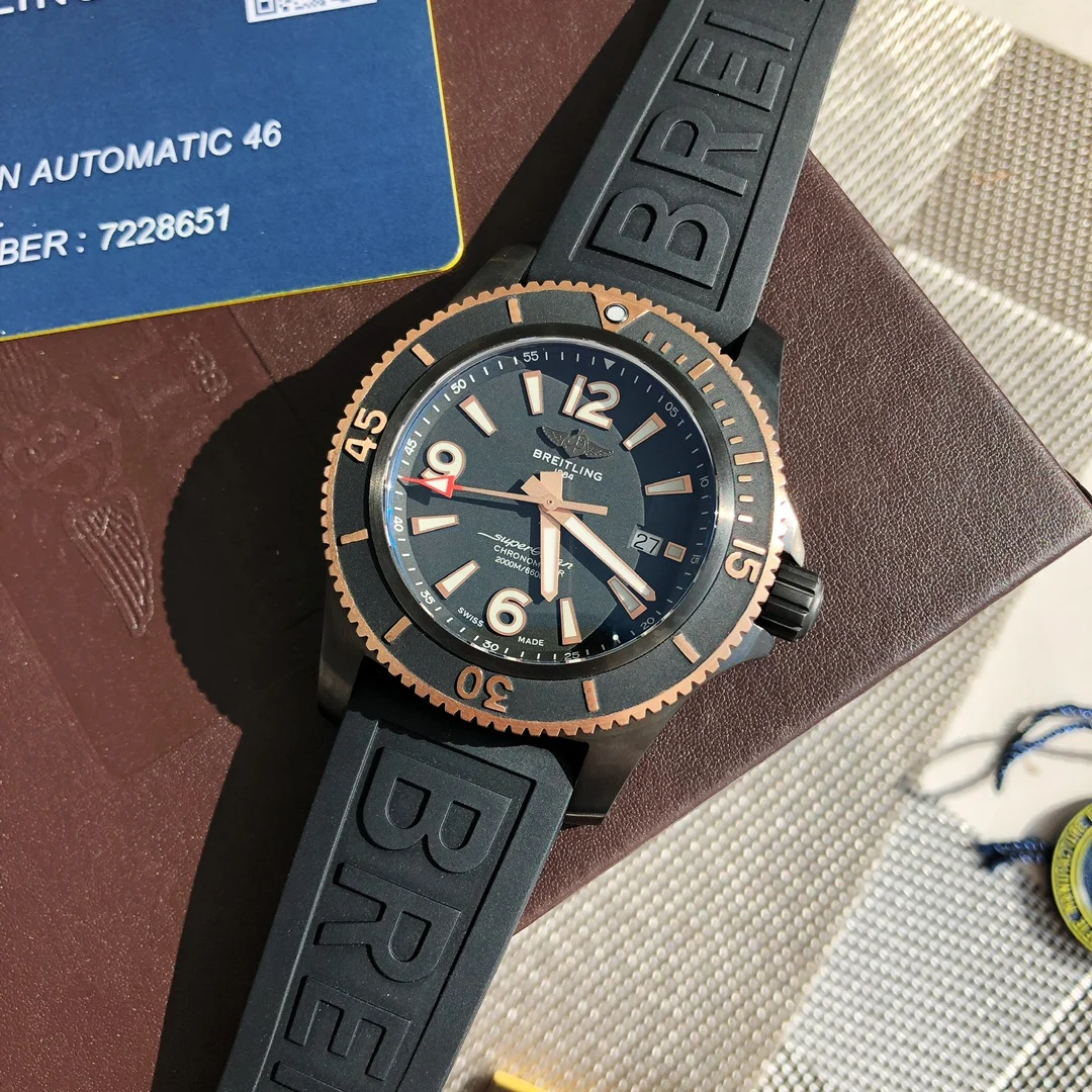 Breitling Superocean Carbon — photographed off the sweep