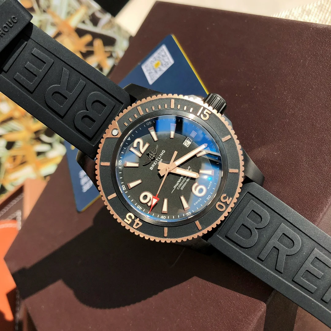 Breitling Superocean Carbon — photographed off the sweep