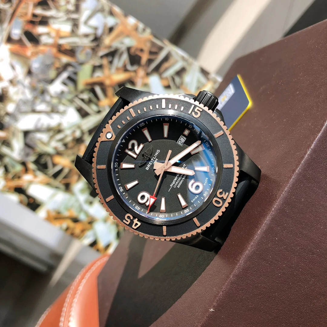 Breitling Superocean Carbon — photographed off the sweep