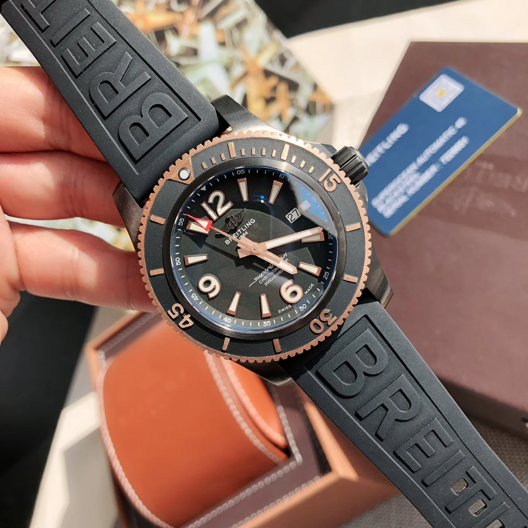 Breitling Superocean Carbon — photographed off the sweep