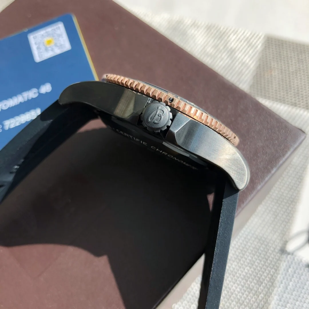 Breitling Superocean Carbon — photographed off the sweep