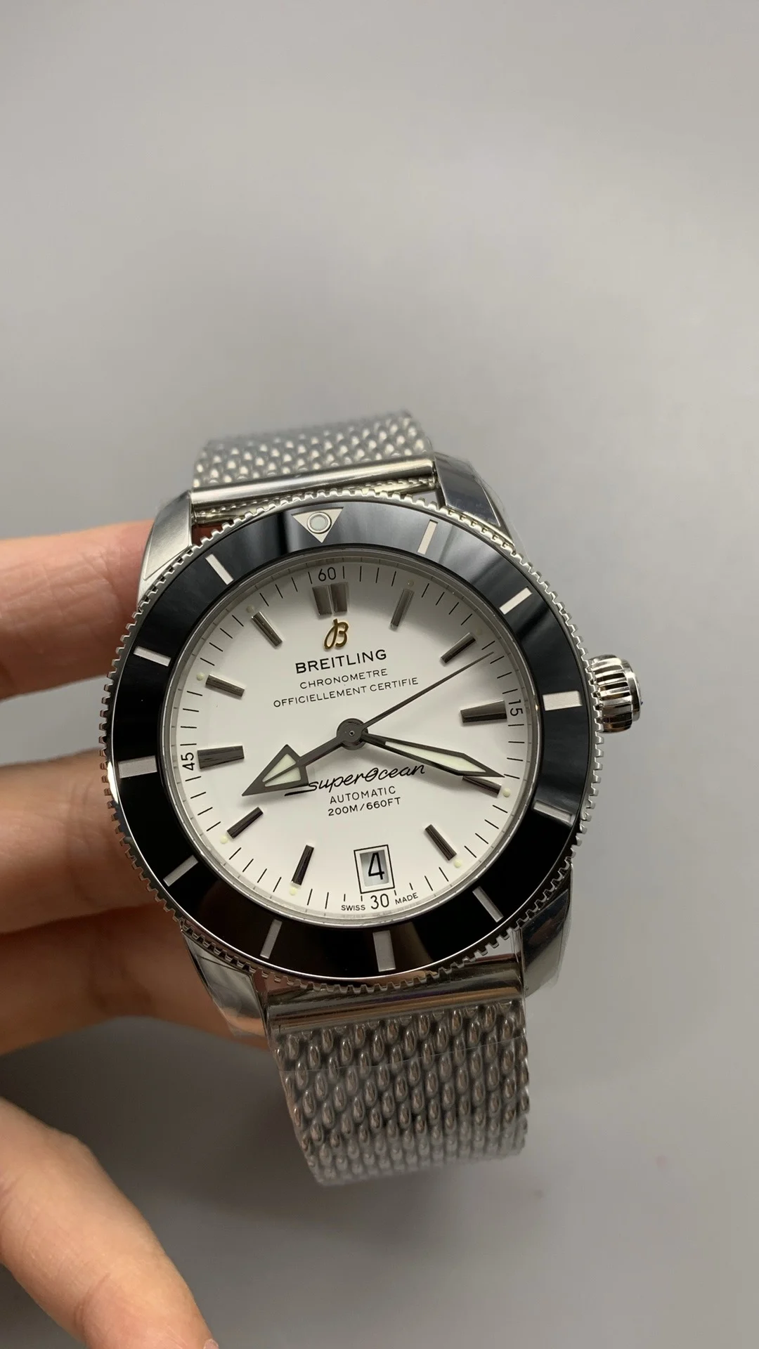 Breitling Superocean Panda β photographed off the sweep