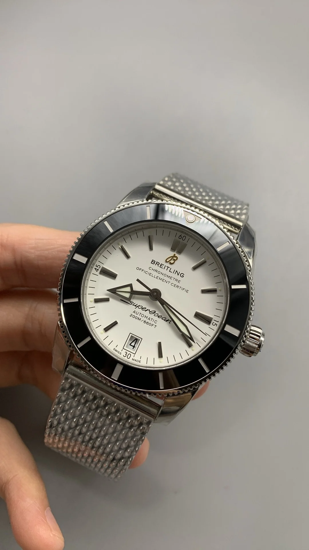 Breitling Superocean Panda β photographed off the sweep