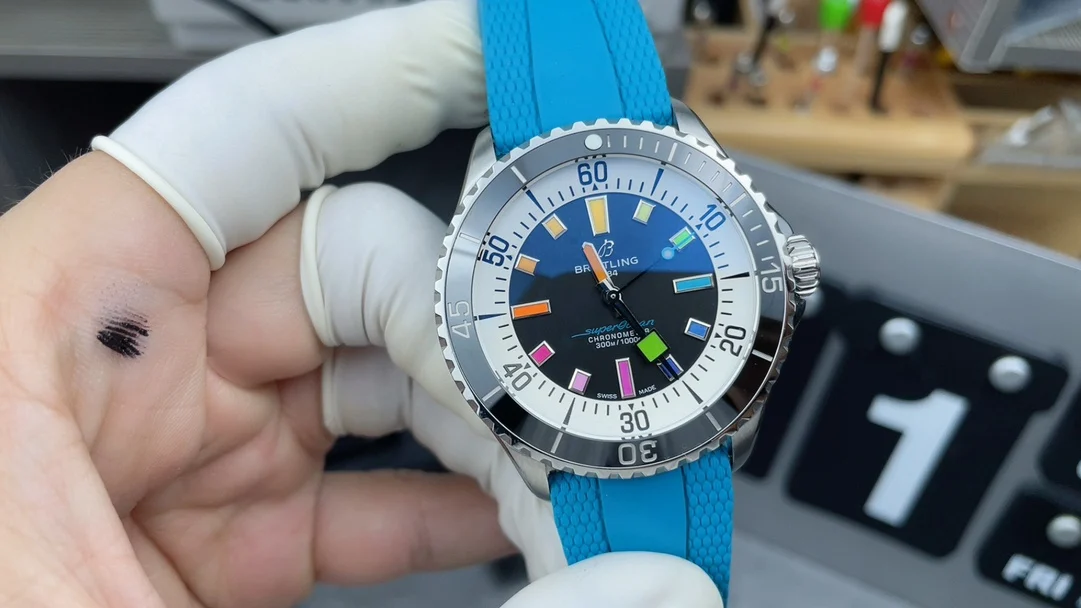 Breitling Superocean Rainbow — photographed off the sweep