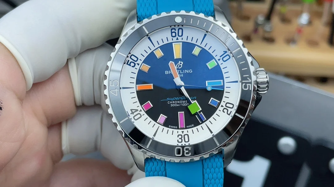 Breitling Superocean Rainbow — photographed off the sweep
