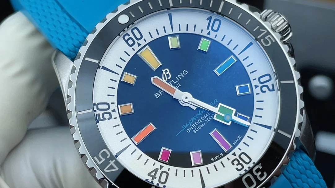 Breitling Superocean Rainbow — photographed off the sweep