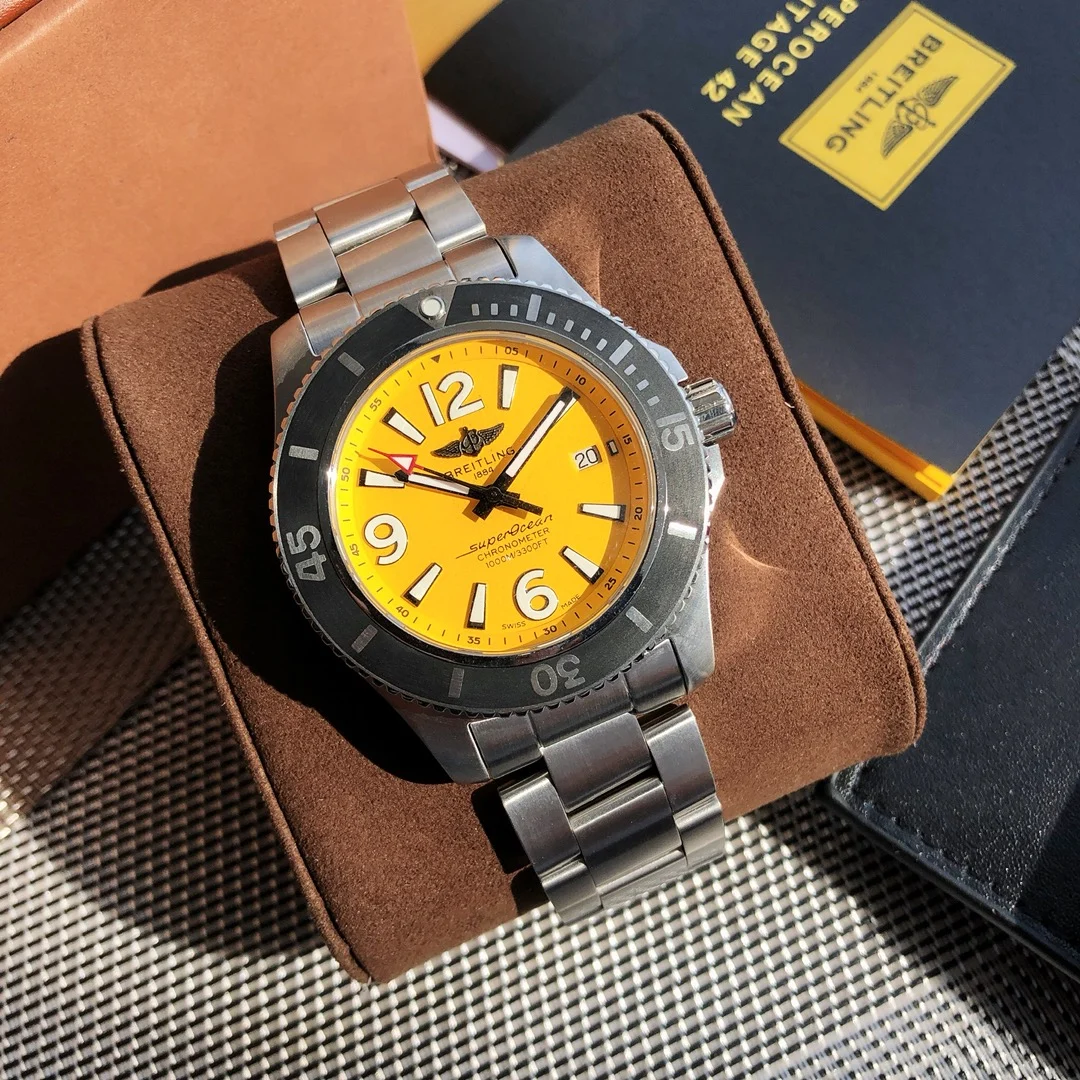 Breitling Superocean Steel 44mm — photographed off the sweep