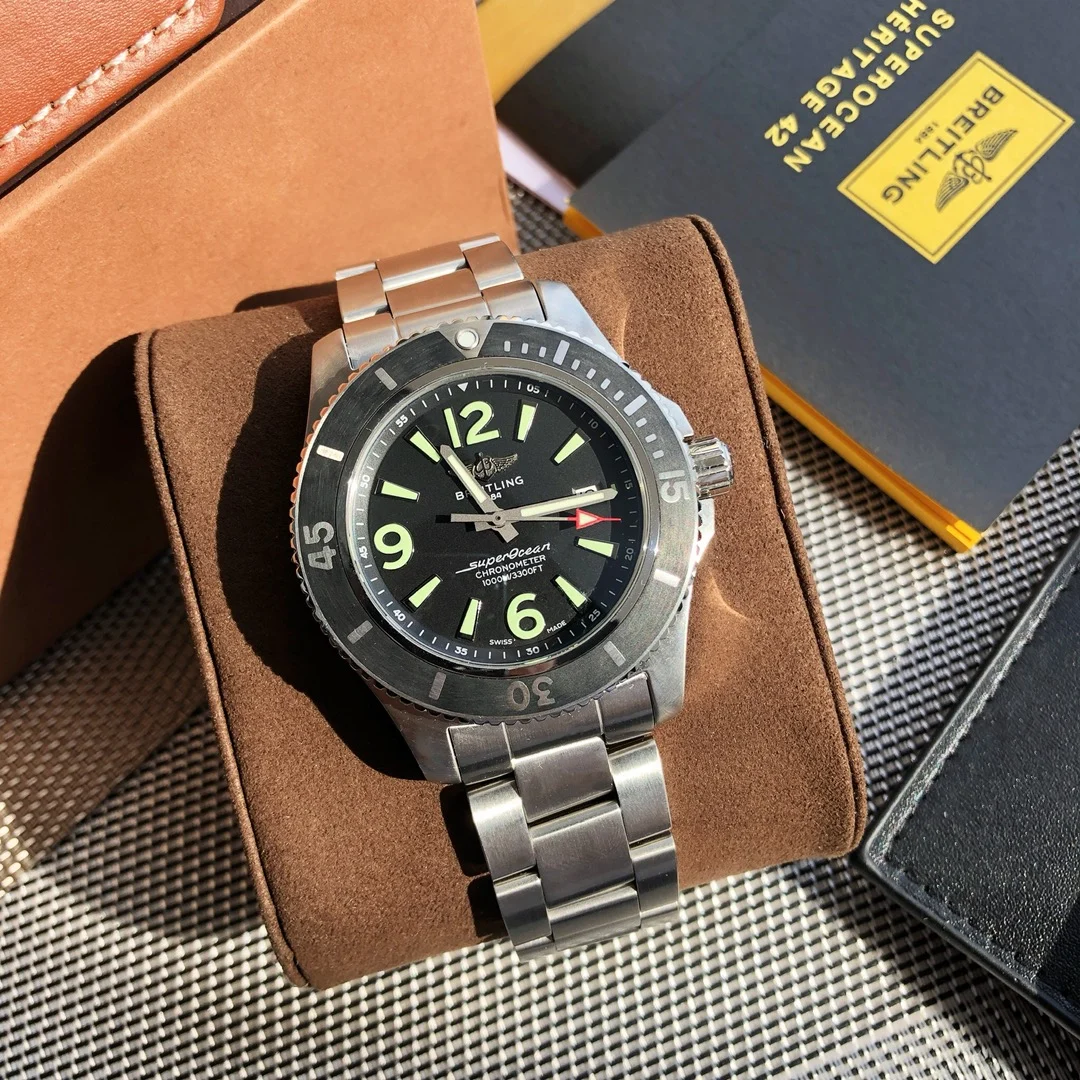 Breitling Superocean Steel 44mm — photographed off the sweep