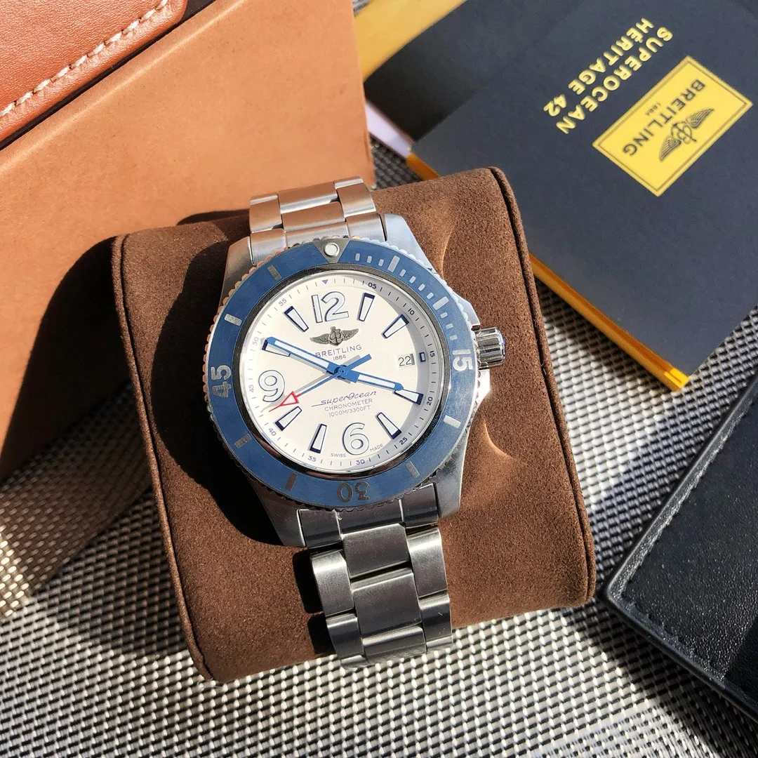 Breitling Superocean Steel 44mm — photographed off the sweep