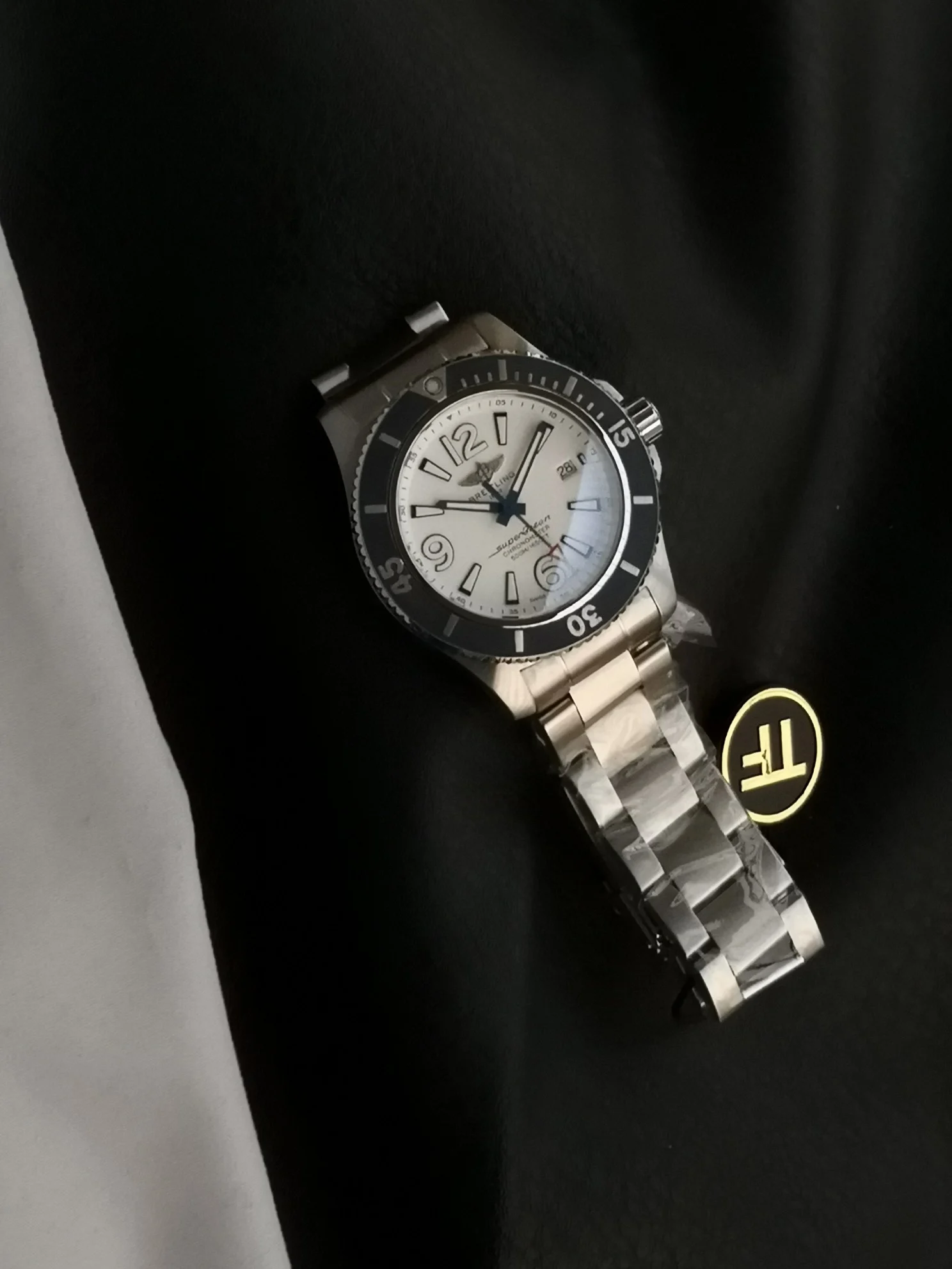 Breitling Superocean Steel — photographed off the sweep