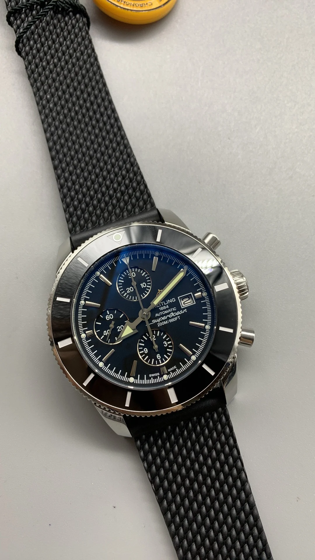 Breitling Superocean — photographed off the sweep