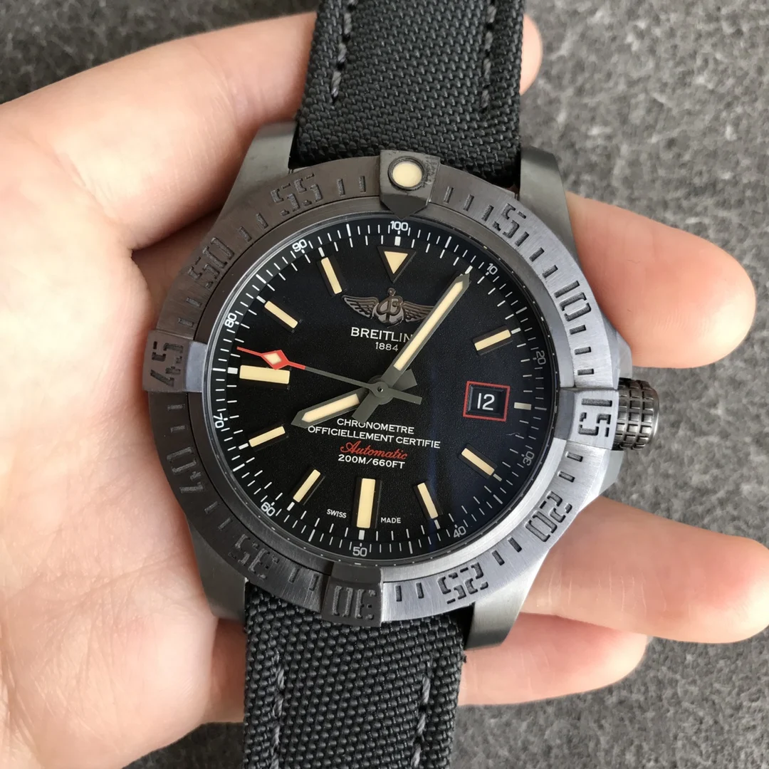 Breitling Titanium Black Dial — photographed off the sweep