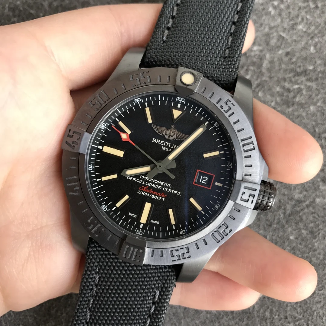 Breitling Titanium Black Dial — photographed off the sweep