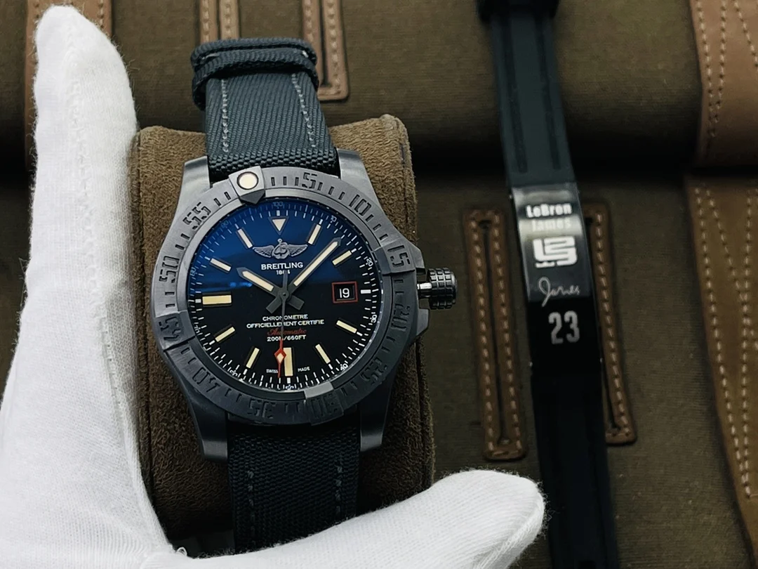 Breitling Titanium Blue Dial — photographed off the sweep