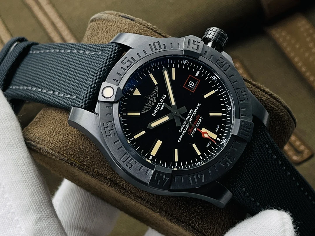 Breitling Titanium Blue Dial — photographed off the sweep